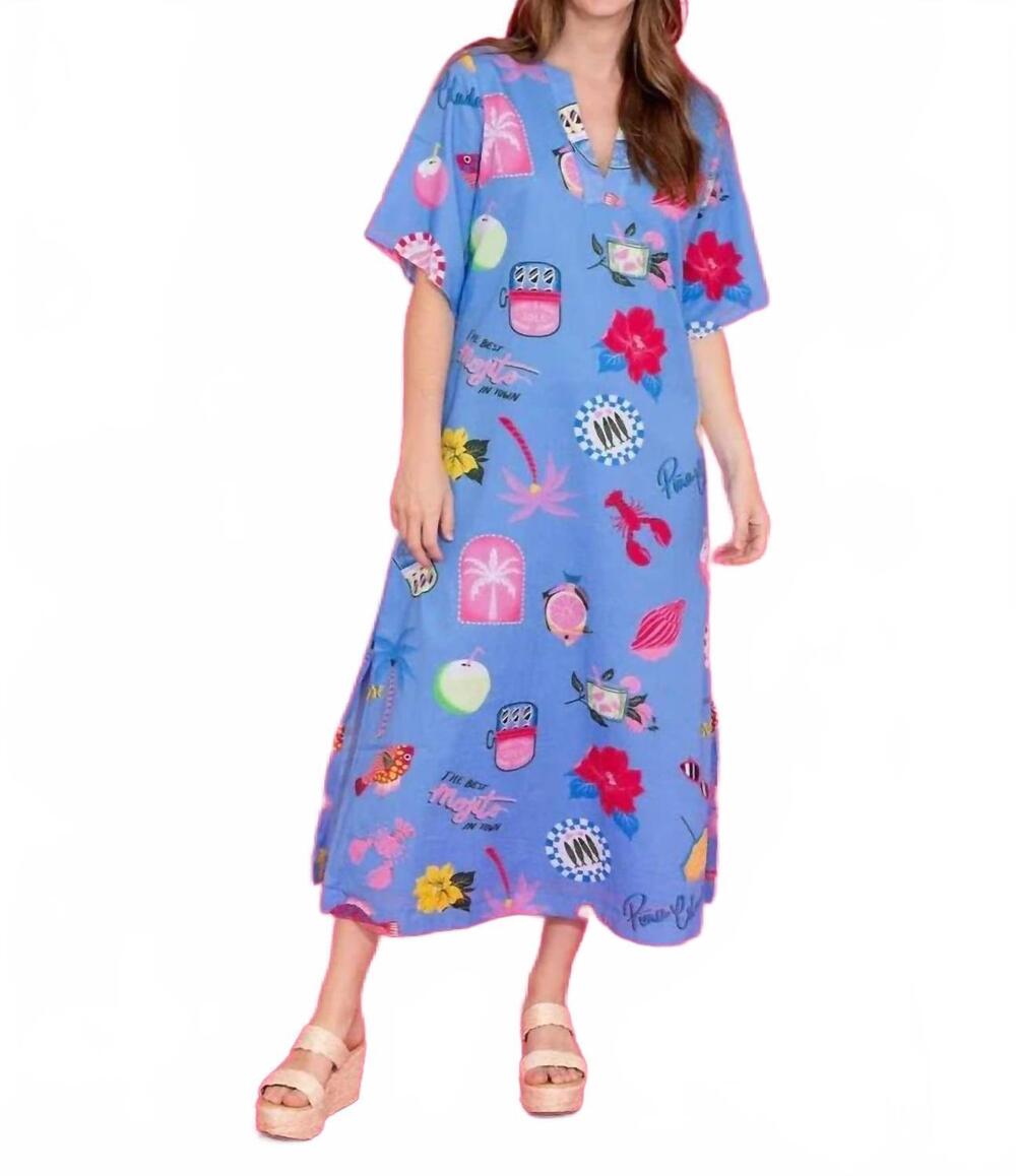 NEW ALDEN ADAIR delaney midi dress in coastal icon
